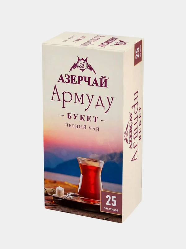 Чай черный АЗЕРЧАЙ Армуду Букет, 25 пакетиков по 1,6 г
