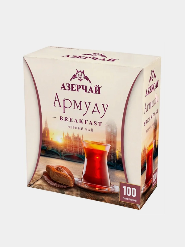 Чай черный АЗЕРЧАЙ Армуду Breakfast, 100 пакетиков по 1,6 г