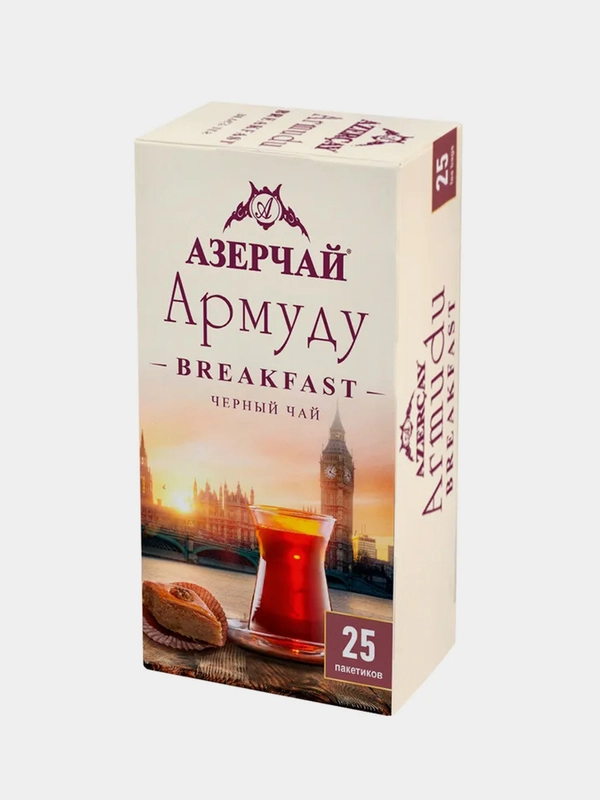 Чай черный АЗЕРЧАЙ Армуду Breakfast, 25 пакетиков по 1,6 г