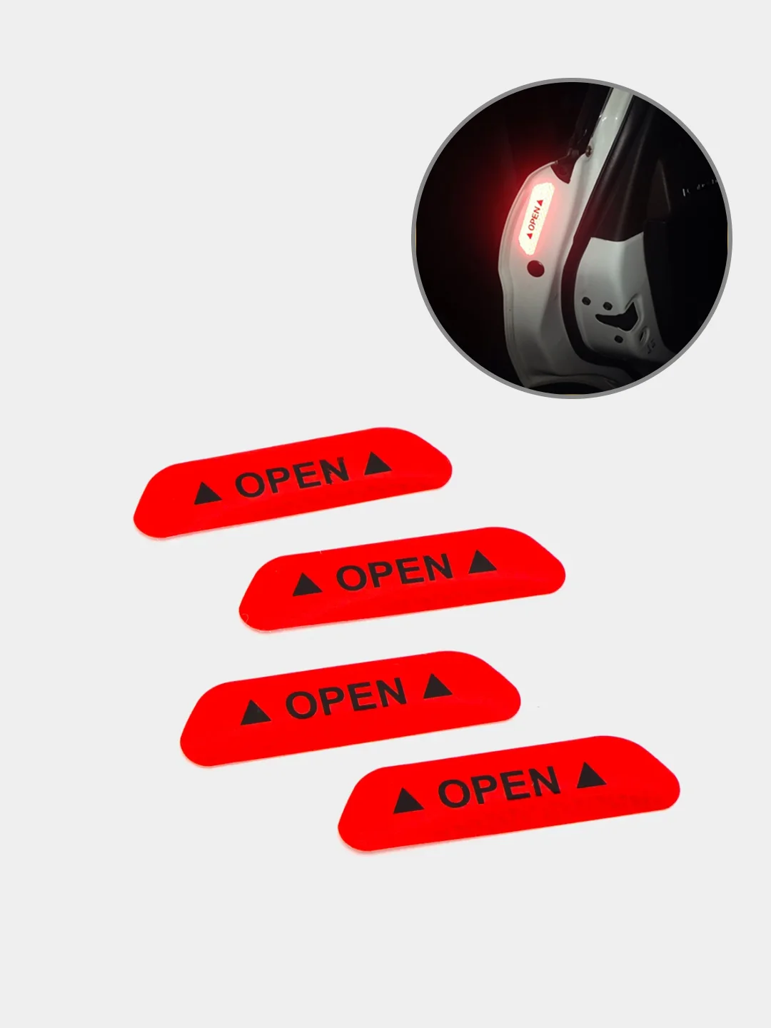 Красный светоотражающая наклейка на авто Open