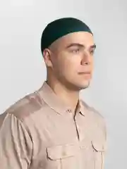 Зеленый тюбетейка вязаная