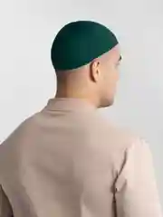 Зеленый тюбетейка вязаная