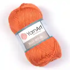 Оранжевый пряжа YarnArt Silky Royal, 50г/140м, шелк Rayon и мериносовая шерсть