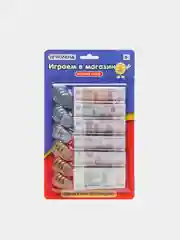 Синий игровой набор "Играем в магазин", касса, российские деньги