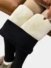 Черный легинсы женские, на флисе