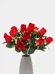Красный искусственные розы, букет, 12 шт
