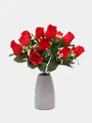 Красный искусственные розы, букет, 12 шт