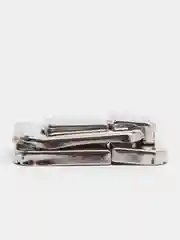 Серебряный замок-защёлка, накладной, никелированный, на ящик, сундук, шкатулку, 48 х 33 х 10 мм