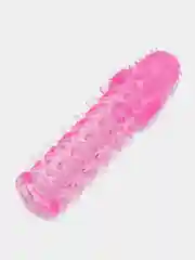 Насадка на пенис с ворсинками Toyfa, TPE, розовая, 13,5 см