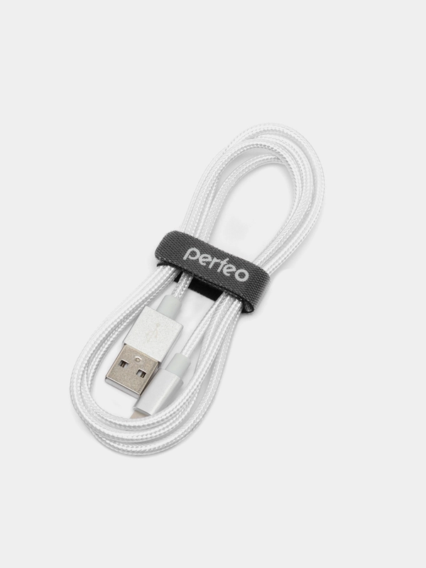 Кабель для iPhone Perfeo, USB - 8 PIN Lightning, белый, 2 размера
