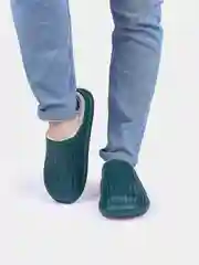 Зеленый тапки мужские теплые, 2 цвета