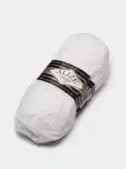 Белый пряжа Alize Superlana Klasik,  25% Шерсть 75% Акрил, 100 г, 280 м