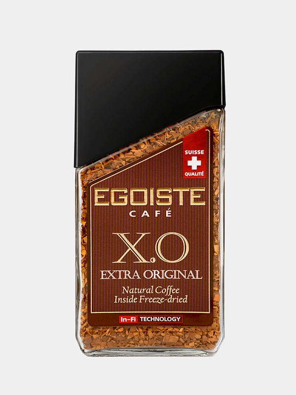 Кофе сублимированный EGOISTE X.O., стеклянная банка, 100 г