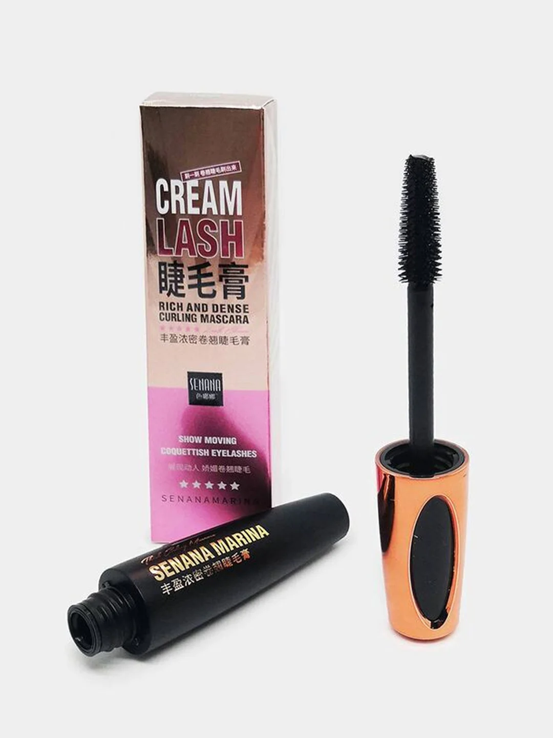 Водойстойкая тушь для ресниц объем и удлинение Senana Marina Cream Lash 4D, 12 гр