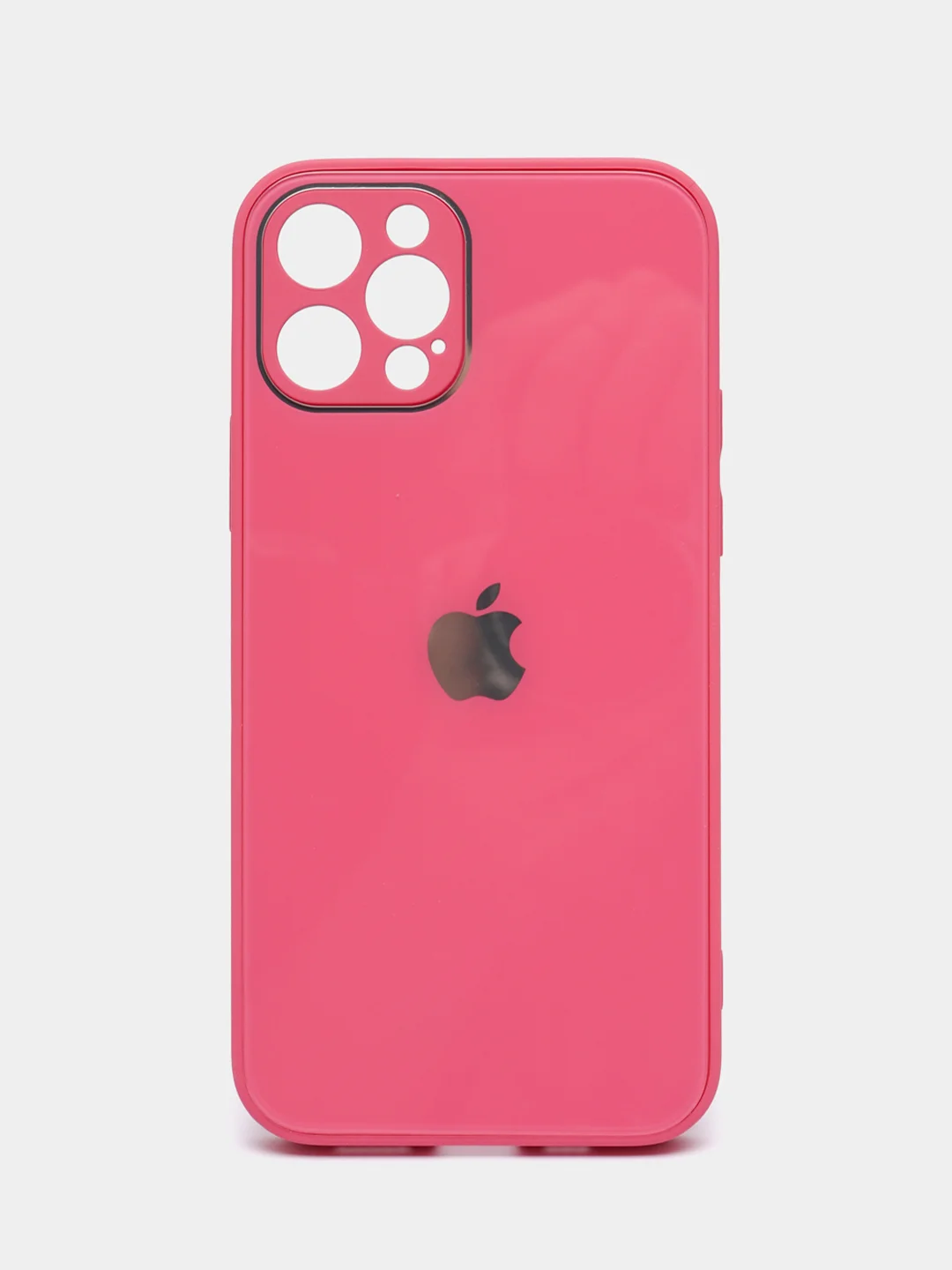 Фуксия чехол силиконовый для iPhone 7/8/7 Plus/11/12/13 Pro Max/12 Pro, со стеклянной панелью
