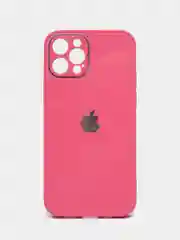 Фуксия чехол силиконовый для iPhone 7/8/7 Plus/11/12/13 Pro Max/12 Pro, со стеклянной панелью