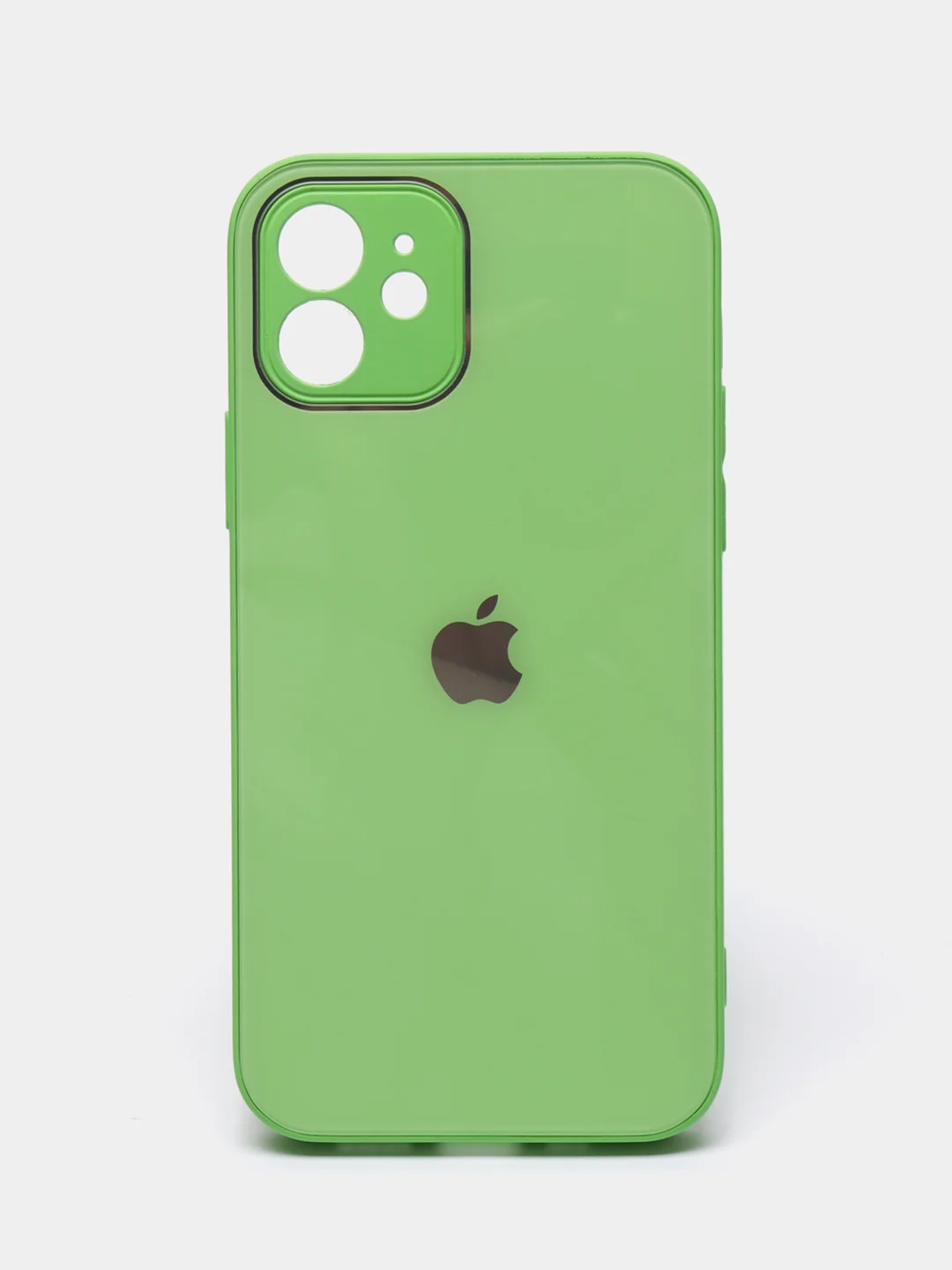 Салатовый чехол силиконовый для iPhone 7/8/7 Plus/11/12/13 Pro Max/12 Pro, со стеклянной панелью
