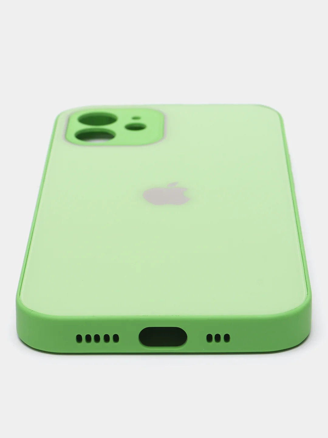Салатовый чехол силиконовый для iPhone 7/8/7 Plus/11/12/13 Pro Max/12 Pro, со стеклянной панелью