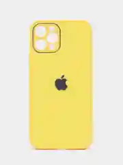 Желтый чехол силиконовый для iPhone 7/8/7 Plus/11/12/13 Pro Max/12 Pro, со стеклянной панелью