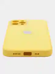 Желтый чехол силиконовый для iPhone 7/8/7 Plus/11/12/13 Pro Max/12 Pro, со стеклянной панелью