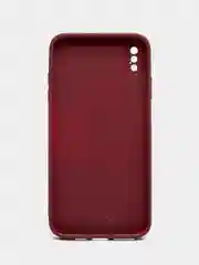 Бордовый чехол силиконовый для iPhone 7/8/7 Plus/11/12/13 Pro Max/12 Pro, со стеклянной панелью