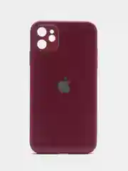 Бордовый чехол силиконовый для iPhone 7/8/7 Plus/11/12/13 Pro Max/12 Pro, со стеклянной панелью