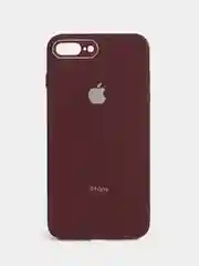 Бордовый чехол силиконовый для iPhone 7/8/7 Plus/11/12/13 Pro Max/12 Pro, со стеклянной панелью