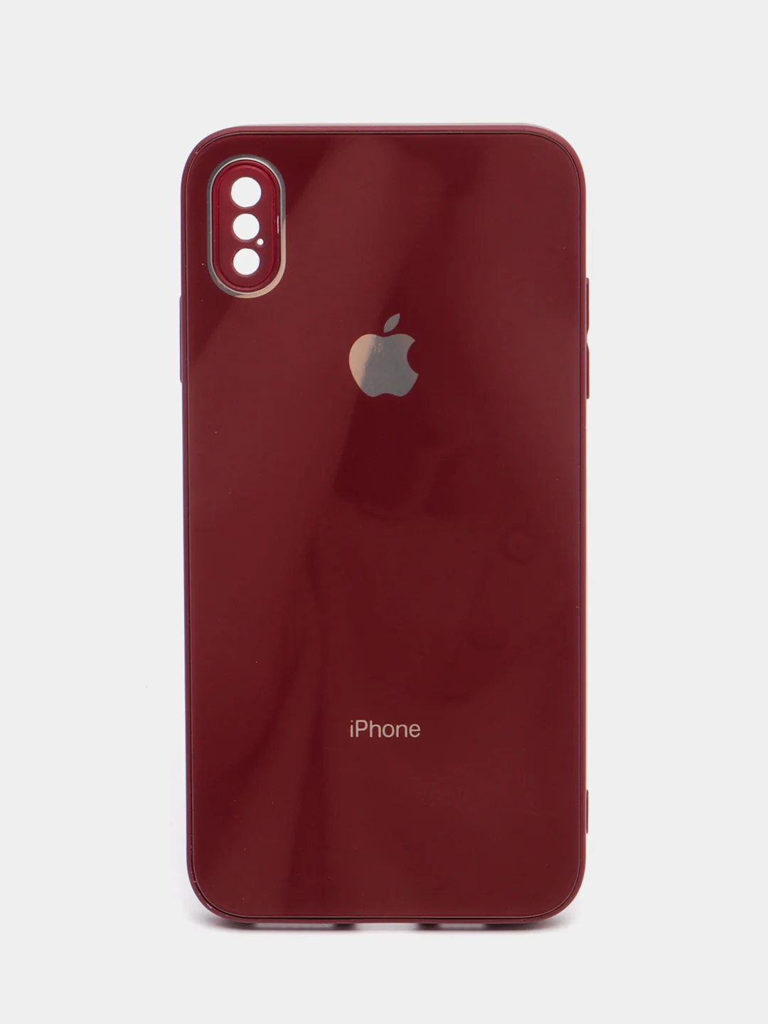 Бордовый чехол силиконовый для iPhone 7/8/7 Plus/11/12/13 Pro Max/12 Pro, со стеклянной панелью