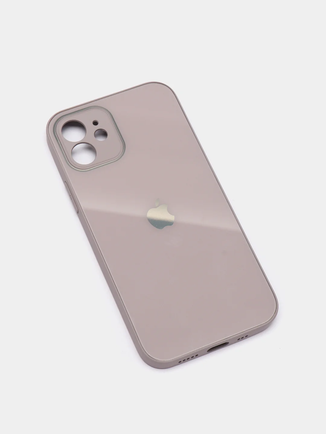 Бежевый чехол силиконовый для iPhone 7/8/7 Plus/11/12/13 Pro Max/12 Pro, со стеклянной панелью