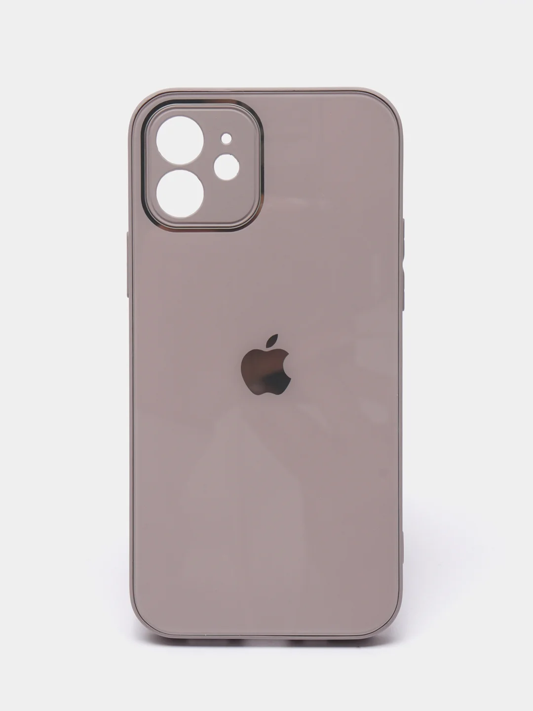 Бежевый чехол силиконовый для iPhone 7/8/7 Plus/11/12/13 Pro Max/12 Pro, со стеклянной панелью