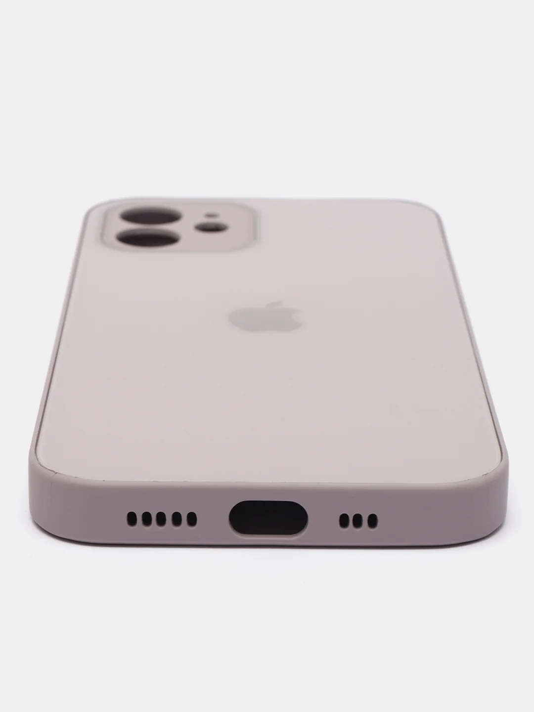 Бежевый чехол силиконовый для iPhone 7/8/7 Plus/11/12/13 Pro Max/12 Pro, со стеклянной панелью