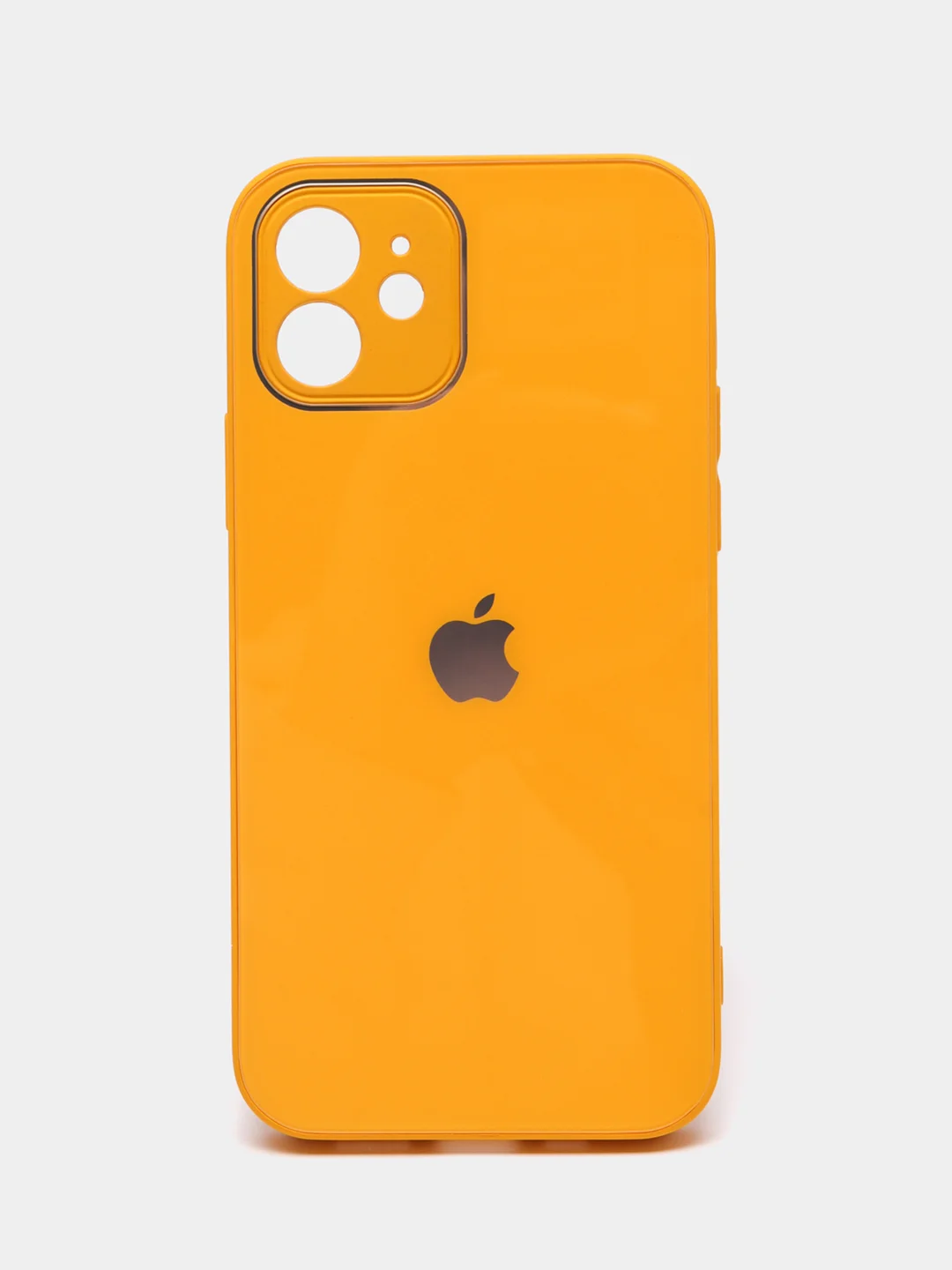 Горчичный чехол силиконовый для iPhone 7/8/7 Plus/11/12/13 Pro Max/12 Pro, со стеклянной панелью