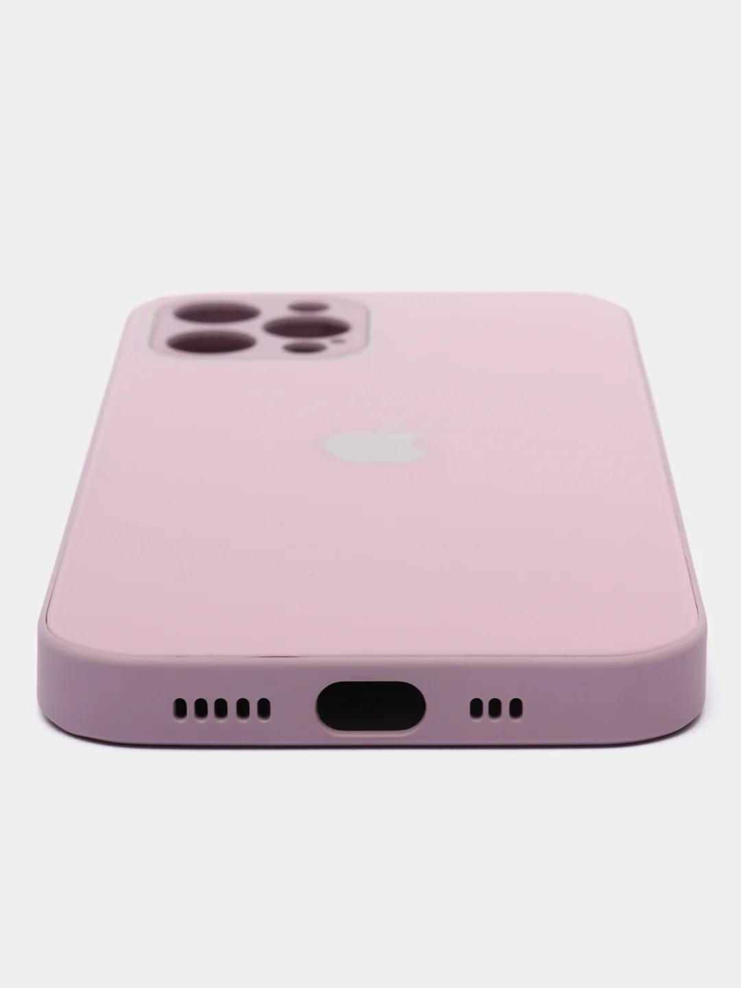 Сиреневый чехол силиконовый для iPhone 7/8/7 Plus/11/12/13 Pro Max/12 Pro, со стеклянной панелью