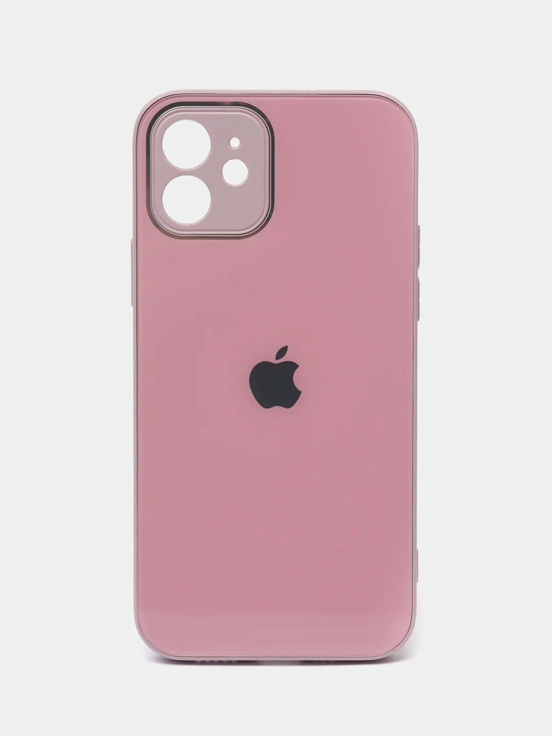 Сиреневый чехол силиконовый для iPhone 7/8/7 Plus/11/12/13 Pro Max/12 Pro, со стеклянной панелью