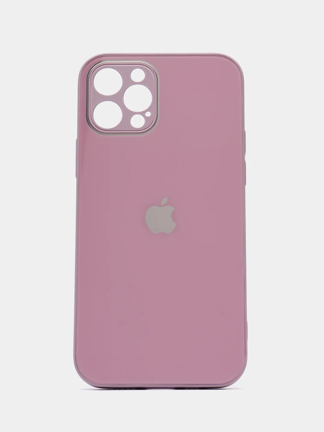 Сиреневый чехол силиконовый для iPhone 7/8/7 Plus/11/12/13 Pro Max/12 Pro, со стеклянной панелью