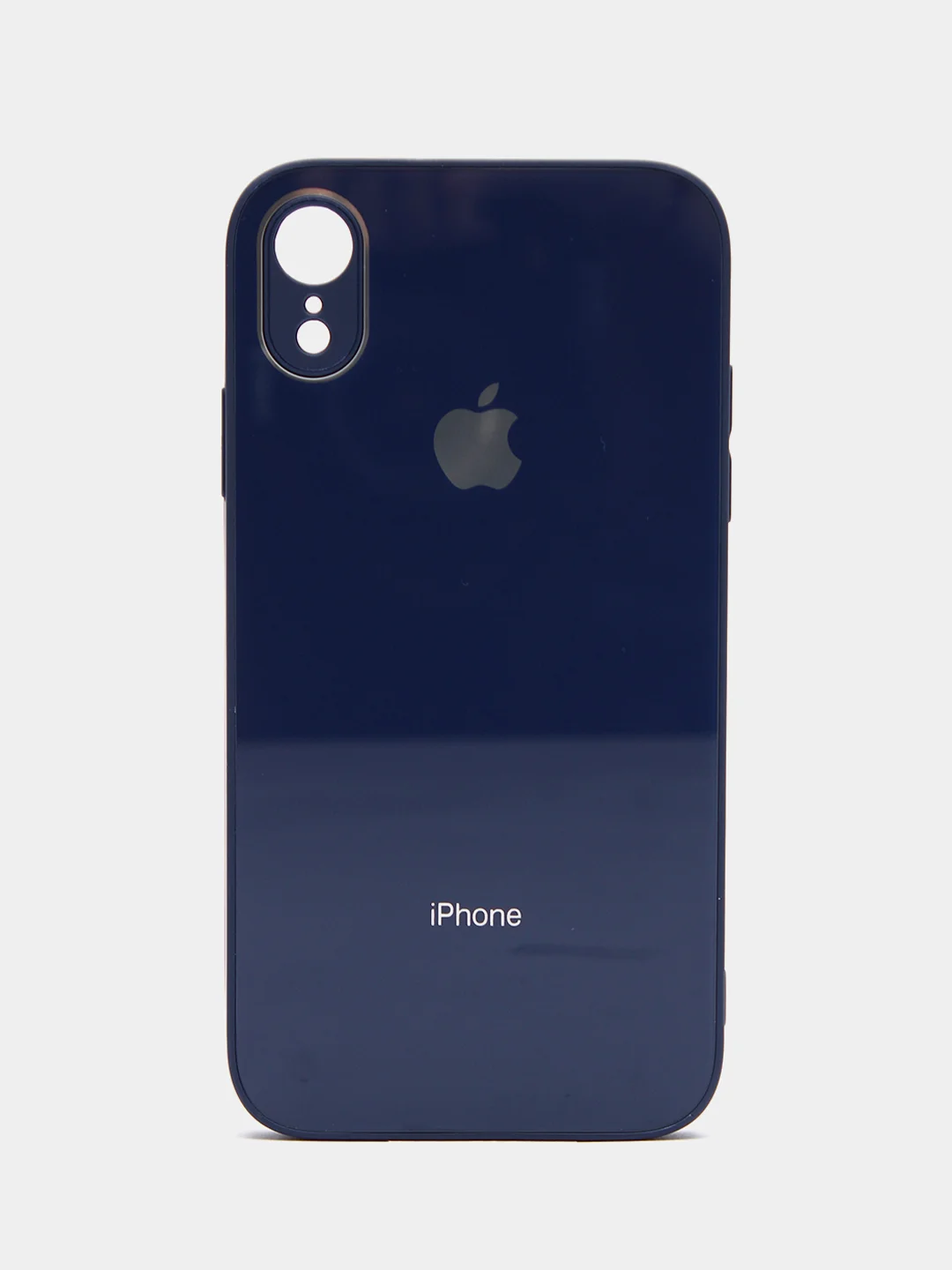 Темно-синий чехол силиконовый для iPhone 7/8/7 Plus/11/12/13 Pro Max/12 Pro, со стеклянной панелью