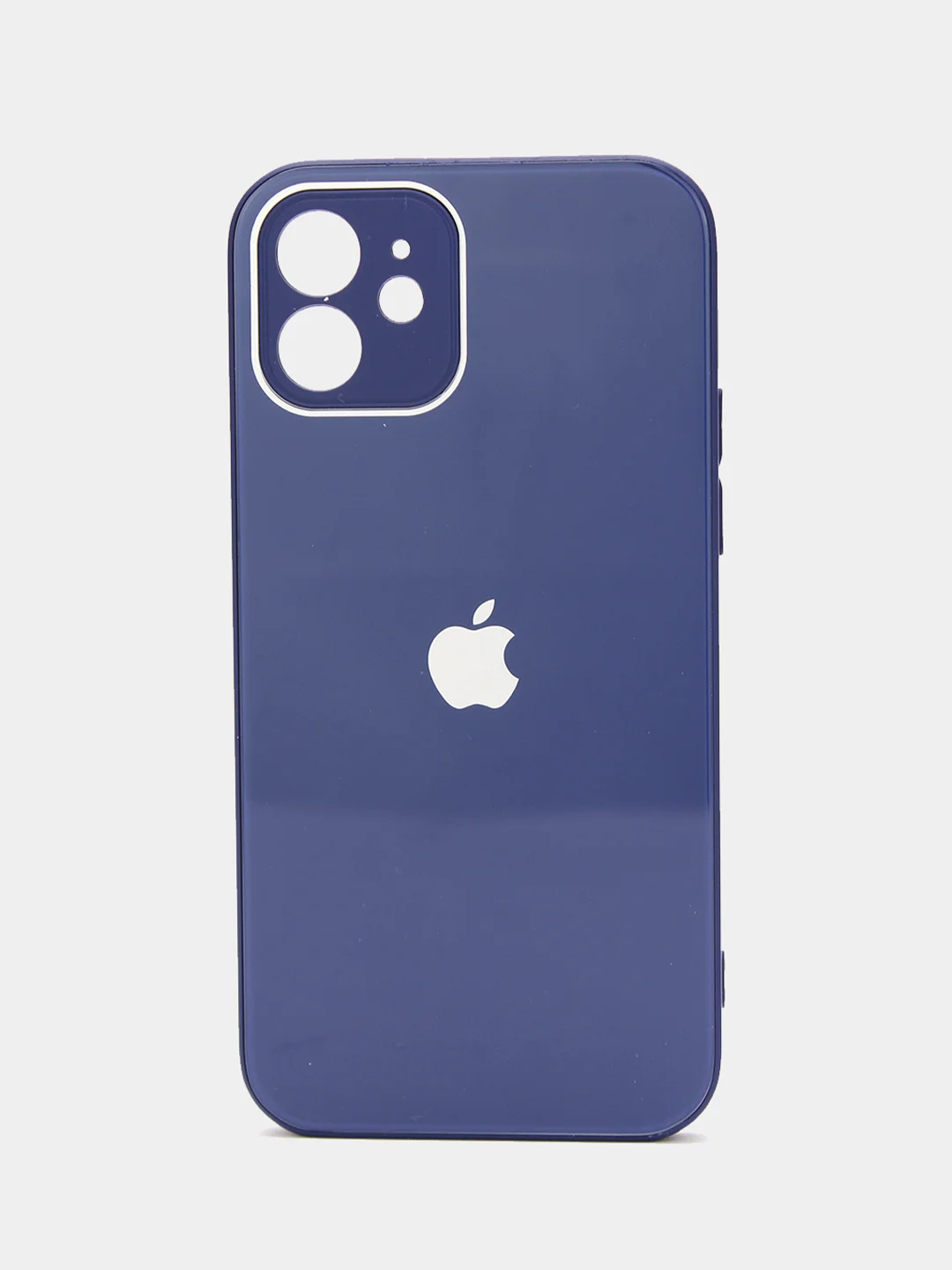 Темно-синий чехол силиконовый для iPhone 7/8/7 Plus/11/12/13 Pro Max/12 Pro, со стеклянной панелью