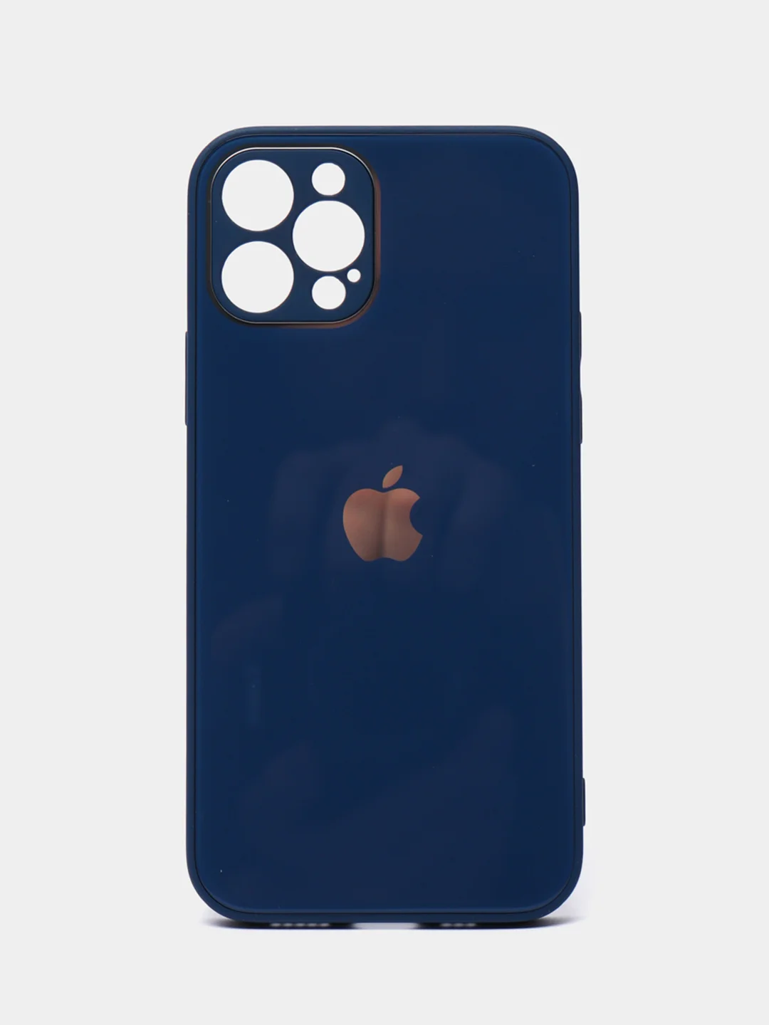 Темно-синий чехол силиконовый для iPhone 7/8/7 Plus/11/12/13 Pro Max/12 Pro, со стеклянной панелью
