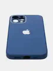 Темно-синий чехол силиконовый для iPhone 7/8/7 Plus/11/12/13 Pro Max/12 Pro, со стеклянной панелью
