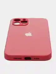 Багровый чехол силиконовый для iPhone 7/8/7 Plus/11/12/13 Pro Max/12 Pro, со стеклянной панелью
