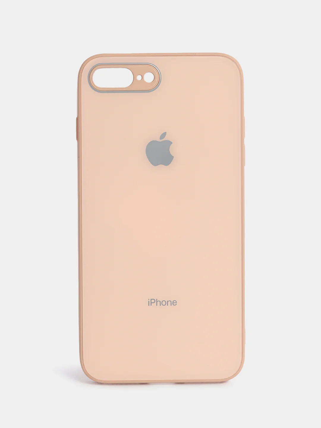 Кремовый чехол силиконовый для iPhone 7/8/7 Plus/11/12/13 Pro Max/12 Pro, со стеклянной панелью
