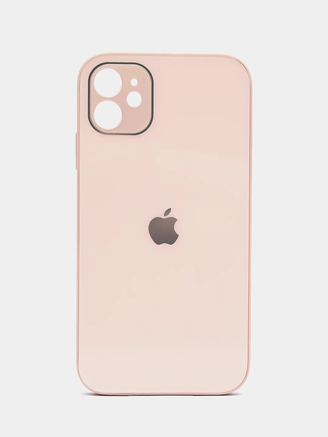 Кремовый чехол силиконовый для iPhone 7/8/7 Plus/11/12/13 Pro Max/12 Pro, со стеклянной панелью