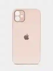Кремовый чехол силиконовый для iPhone 7/8/7 Plus/11/12/13 Pro Max/12 Pro, со стеклянной панелью