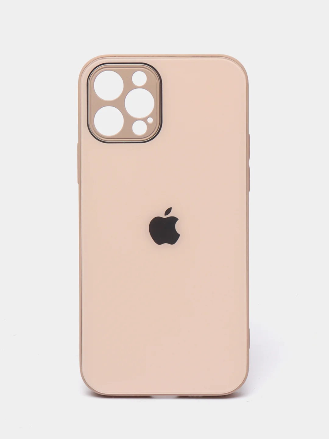 Кремовый чехол силиконовый для iPhone 7/8/7 Plus/11/12/13 Pro Max/12 Pro, со стеклянной панелью