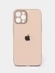 Кремовый чехол силиконовый для iPhone 7/8/7 Plus/11/12/13 Pro Max/12 Pro, со стеклянной панелью