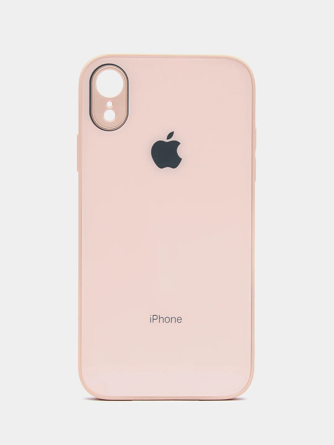 Кремовый чехол силиконовый для iPhone 7/8/7 Plus/11/12/13 Pro Max/12 Pro, со стеклянной панелью