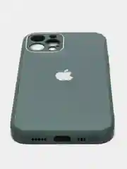 Зеленый чехол силиконовый для iPhone 7/8/7 Plus/11/12/13 Pro Max/12 Pro, со стеклянной панелью