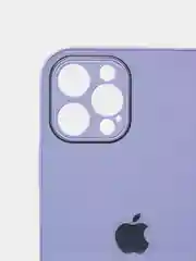 Лавандовый чехол силиконовый для iPhone 7/8/7 Plus/11/12/13 Pro Max/12 Pro, со стеклянной панелью