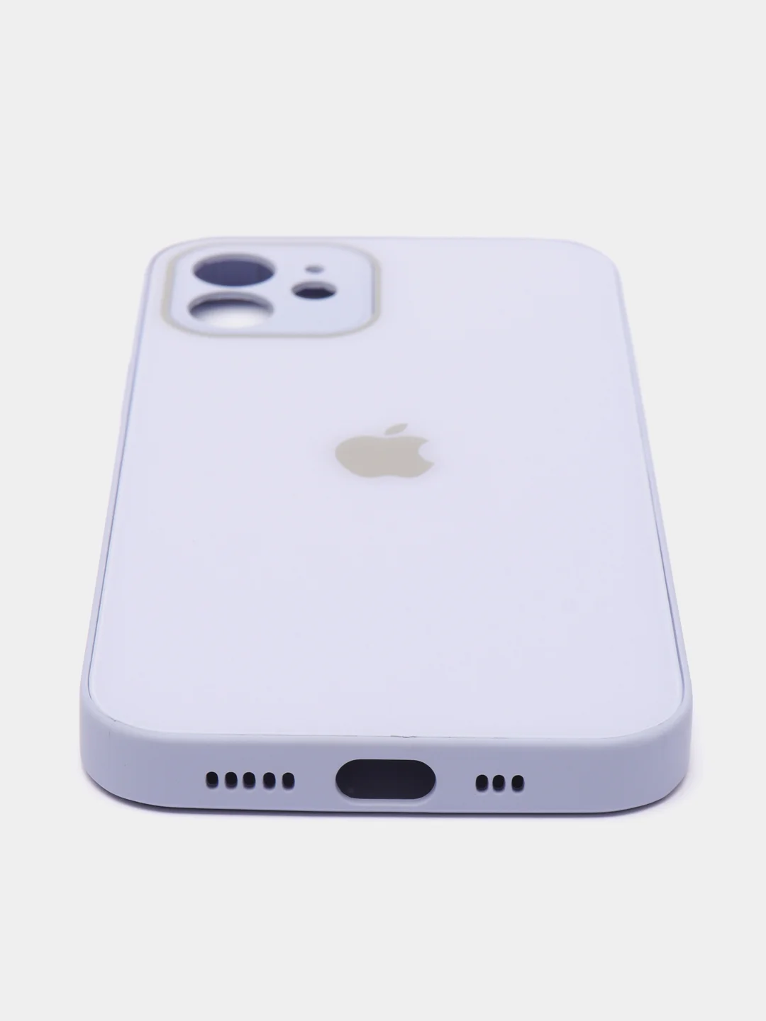 Светло-синий чехол силиконовый для iPhone 7/8/7 Plus/11/12/13 Pro Max/12 Pro, со стеклянной панелью