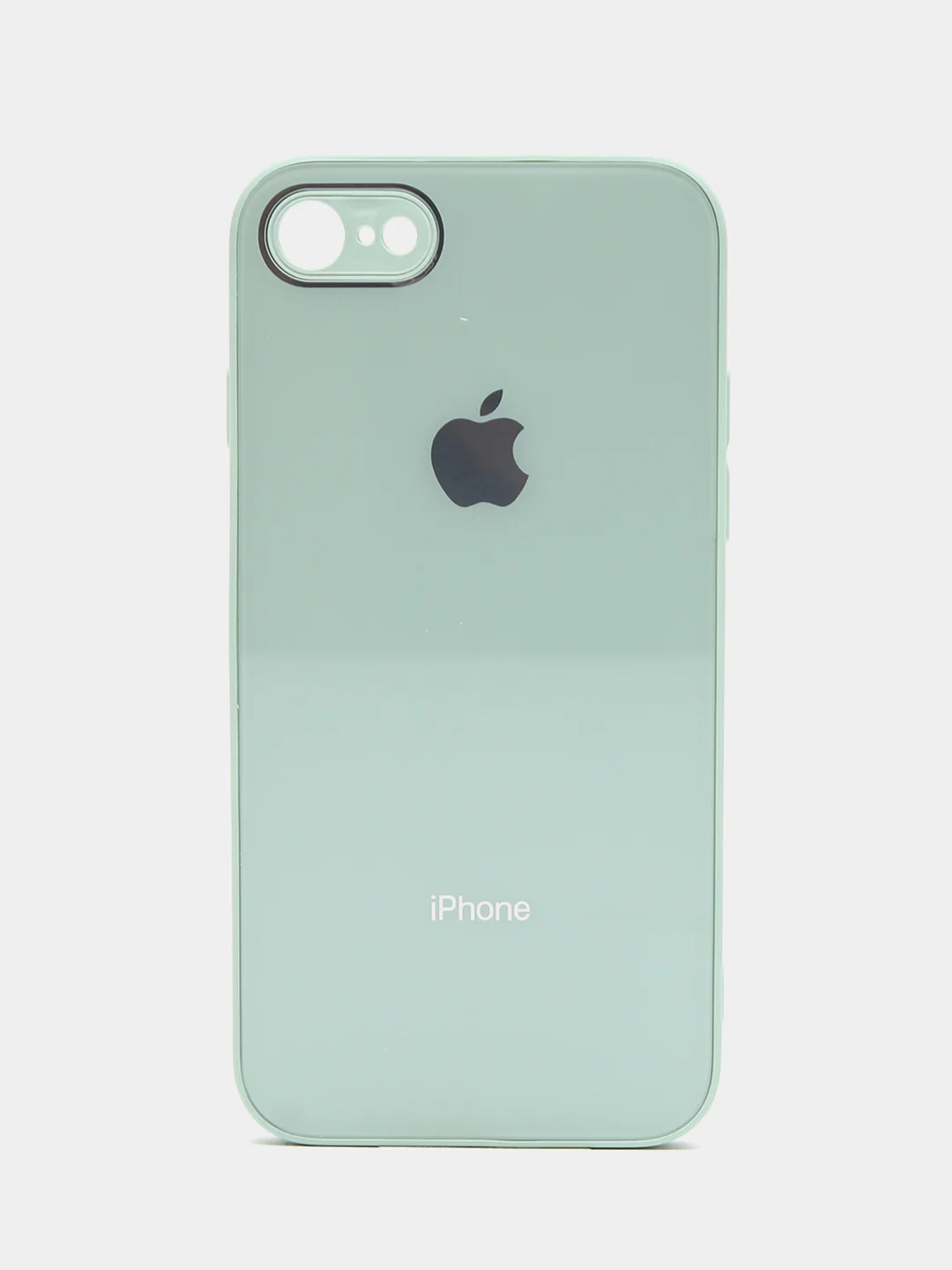 Мятный чехол силиконовый для iPhone 7/8/7 Plus/11/12/13 Pro Max/12 Pro, со стеклянной панелью